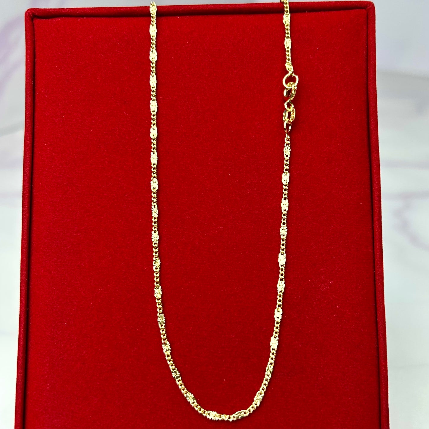 Cadena Tejido Cubana Destellos 1.5 mm x 45 cm