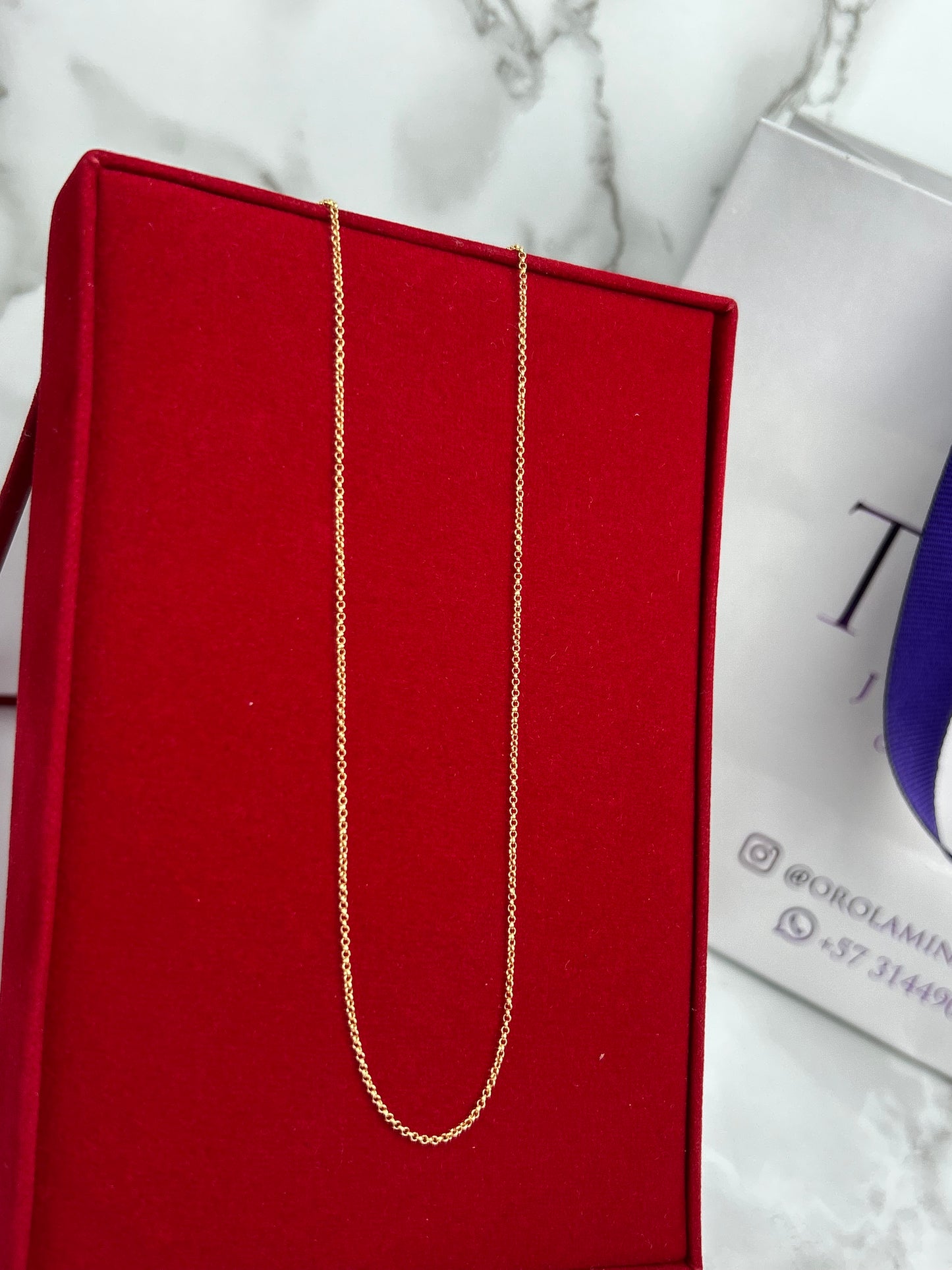 Cadena Argolla Eslabon Volga 1MM 45CM