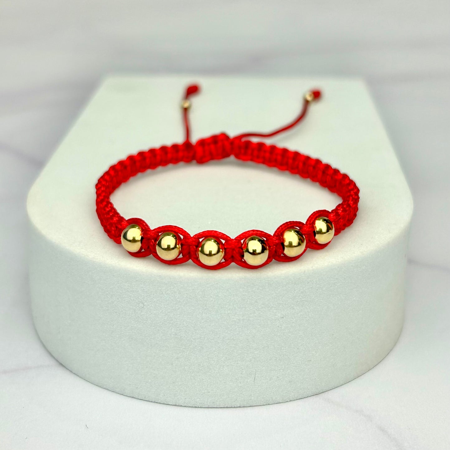 Pulsera Tejida Balin Liso Dorado Recubierto OR18K RJ