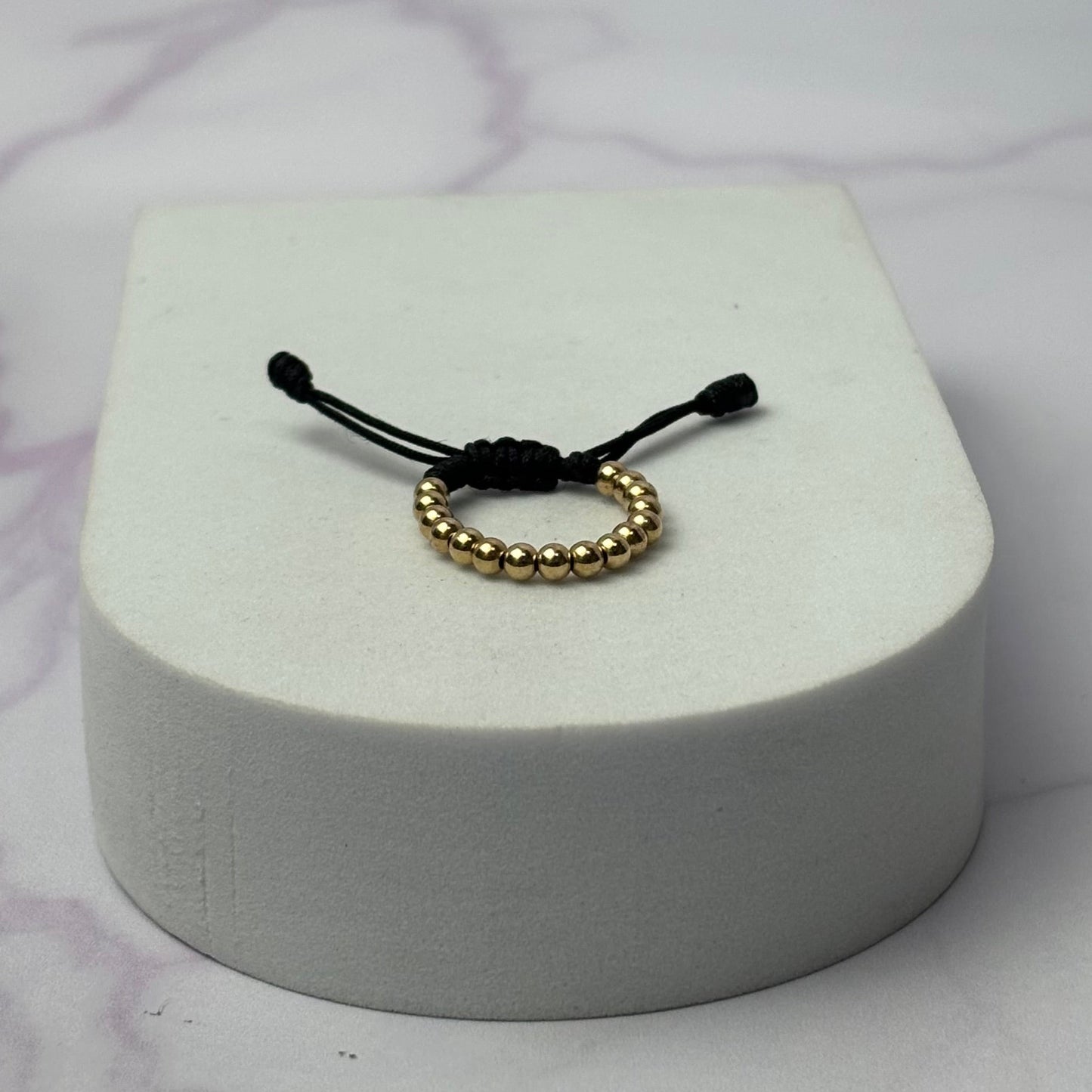 Anillo Tejido Balin Liso Oro Laminado 18 k Ng