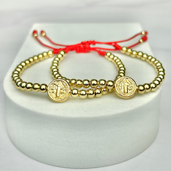 Combo: Pulseras Full Balin Liso Hrj San Benito Remarcado OL18K RJ