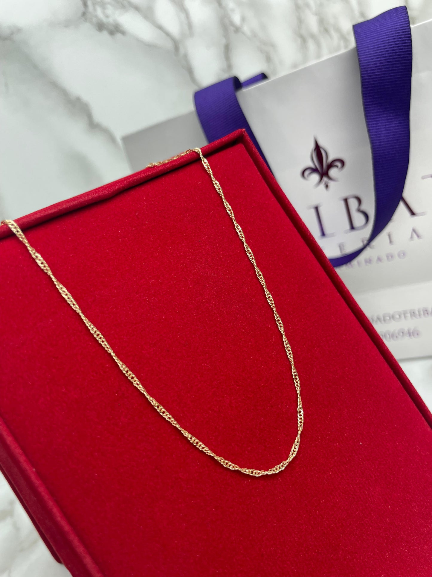 CADENA SINGAPUR DIAMANTADA 1MM 40 CM