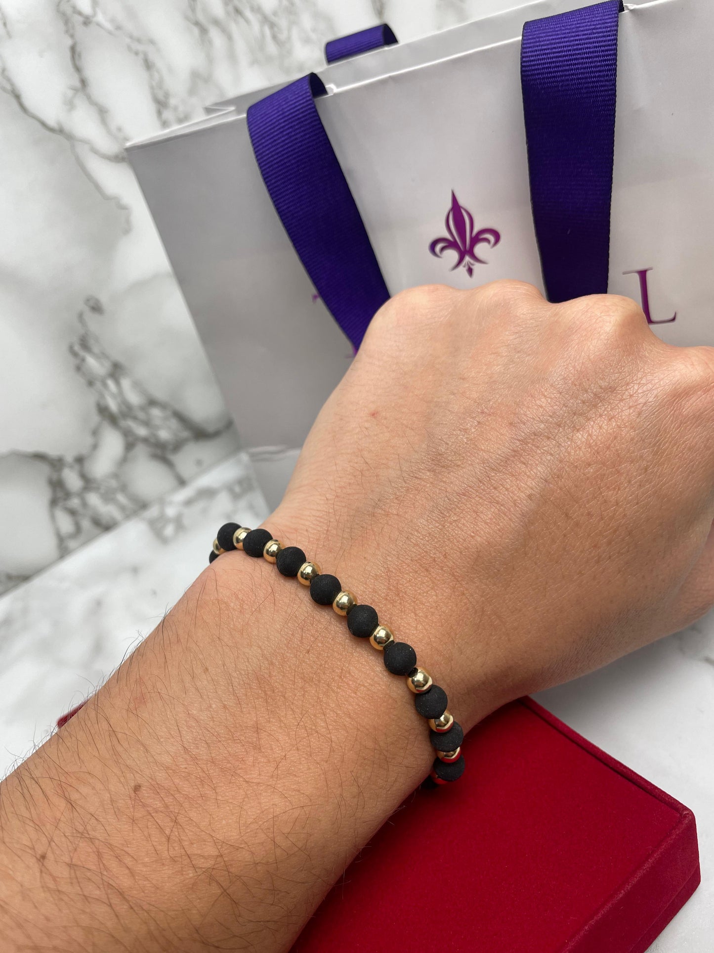 Pulsera Tejida Full Balin LD, Neopreno Oro Laminado 18 K NG