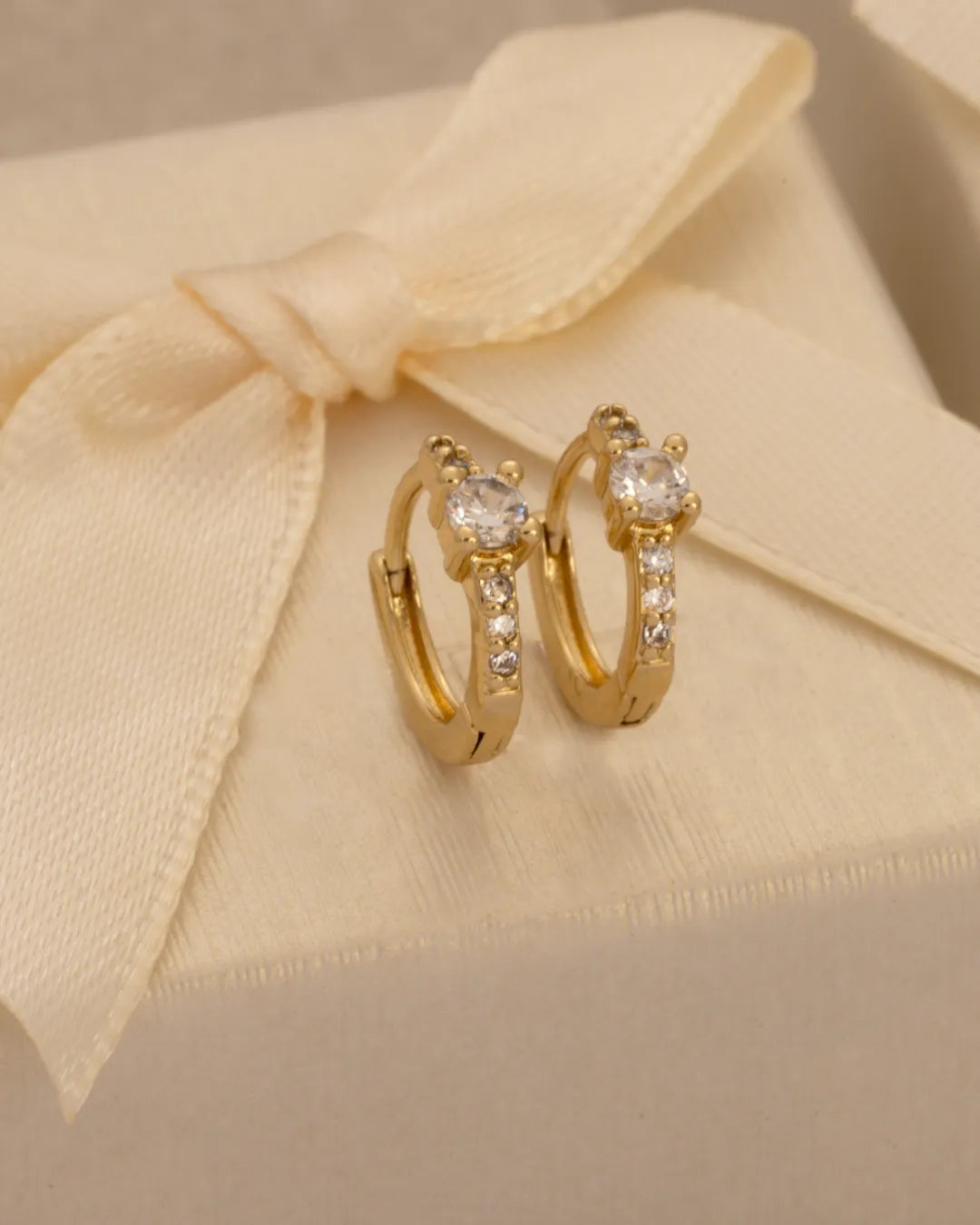 Candonga Solitario Cristal 13 mm Circon Cristal