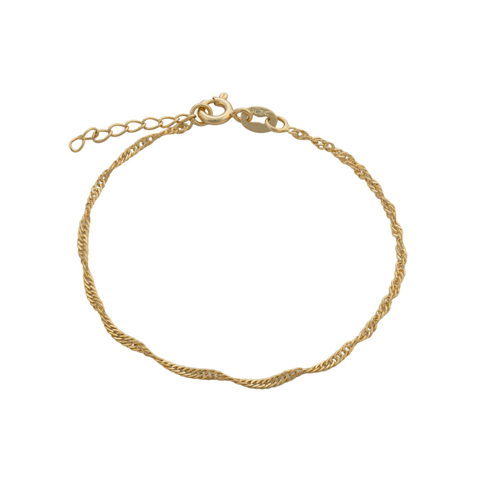 Pulsera Singapur Diamantada 16 cm 1.5 mm + extensor