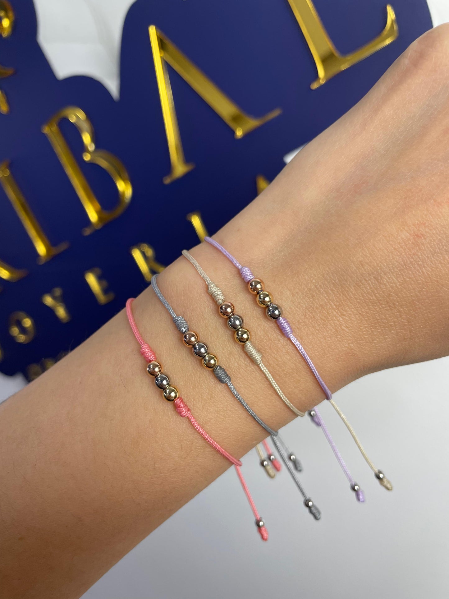 Pulsera 3 Oros Especial en HiloOro Laminado 18 K Rosa