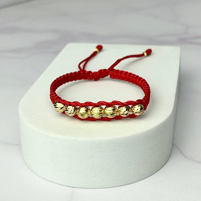 Pulsera Tejido Especial Balin Italy, Diamantado Oro Laminado 18 K RJ
