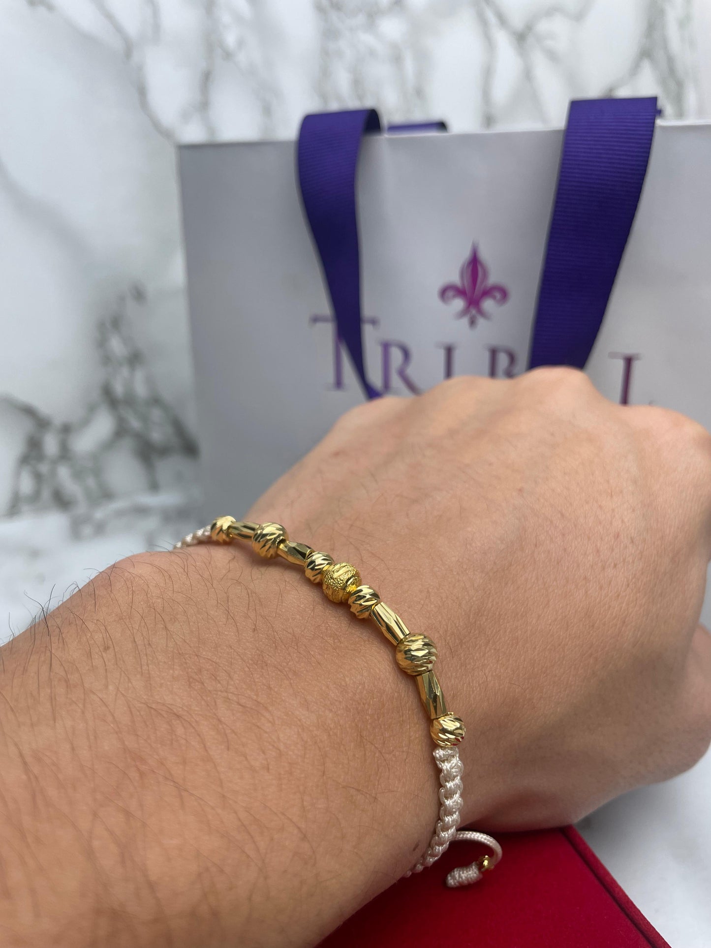 Pulsera Tejida Balin Italy, Diamantado y Canutillo Oro Laminado 18 K BG