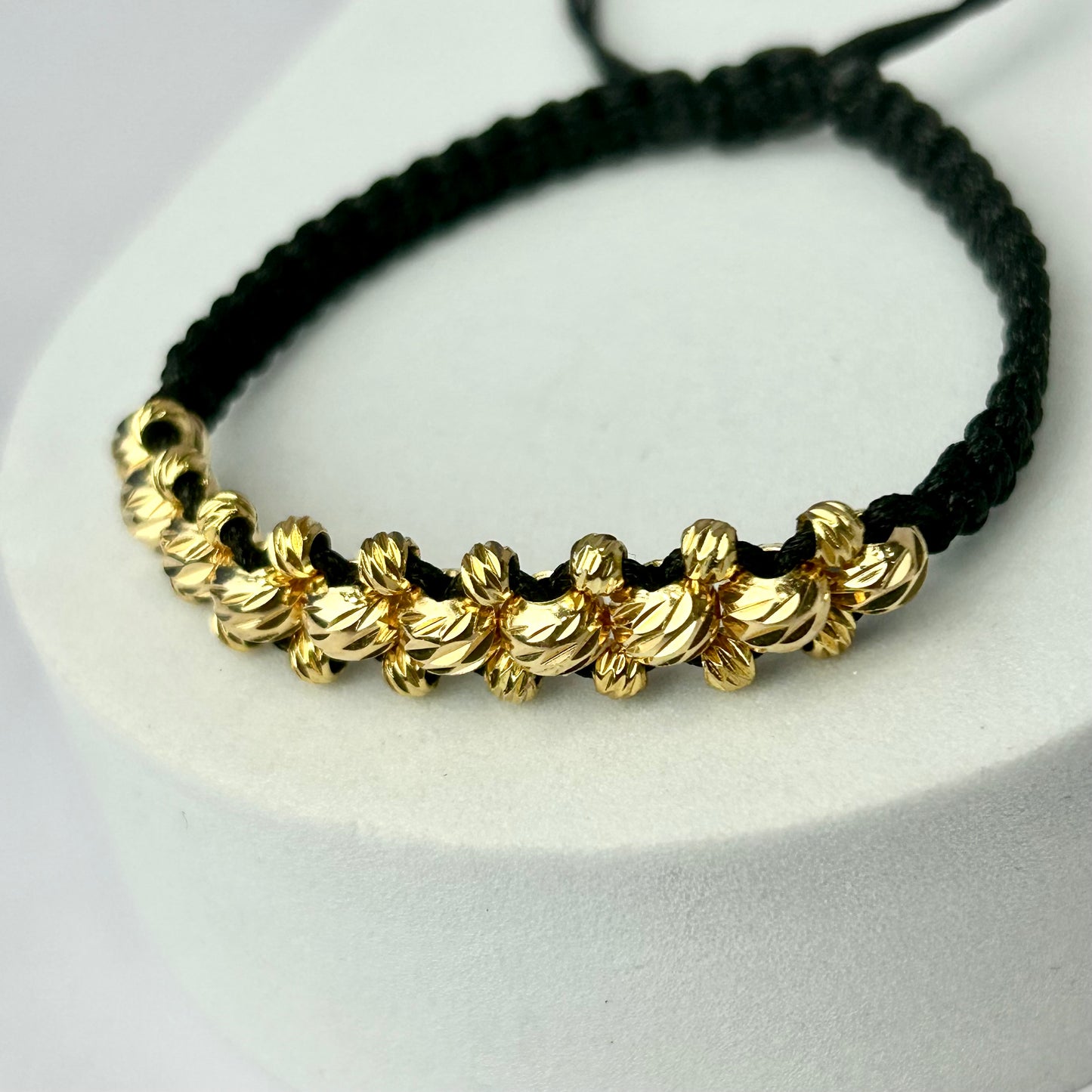 Pulsera Tejida Especial Tres Carriles Balin Italy Oro Laminado 18 k NG