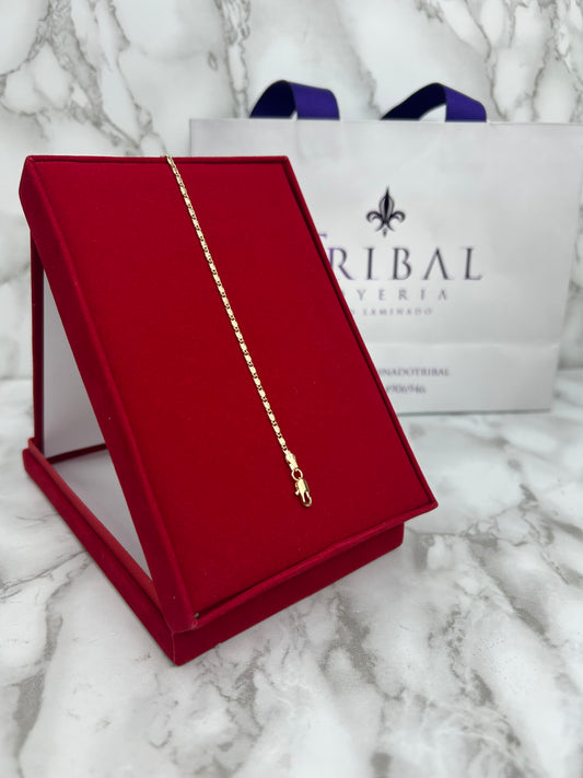 PULSERA ESPEJO PUNTO DE ORO 2MM 21CM
