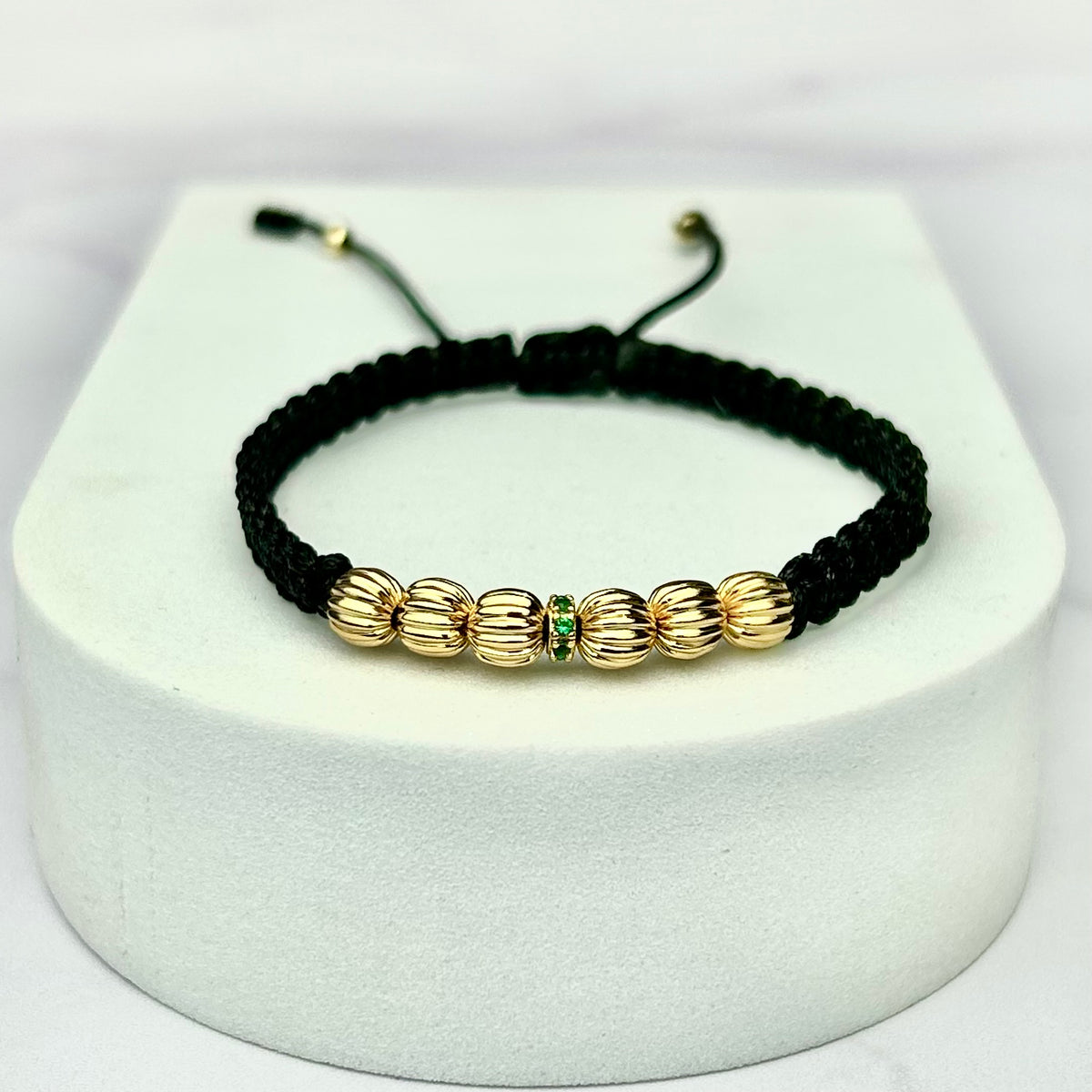 Pulsera Tejida Balin Frances con Hrj Rondel Verde OL18K NG
