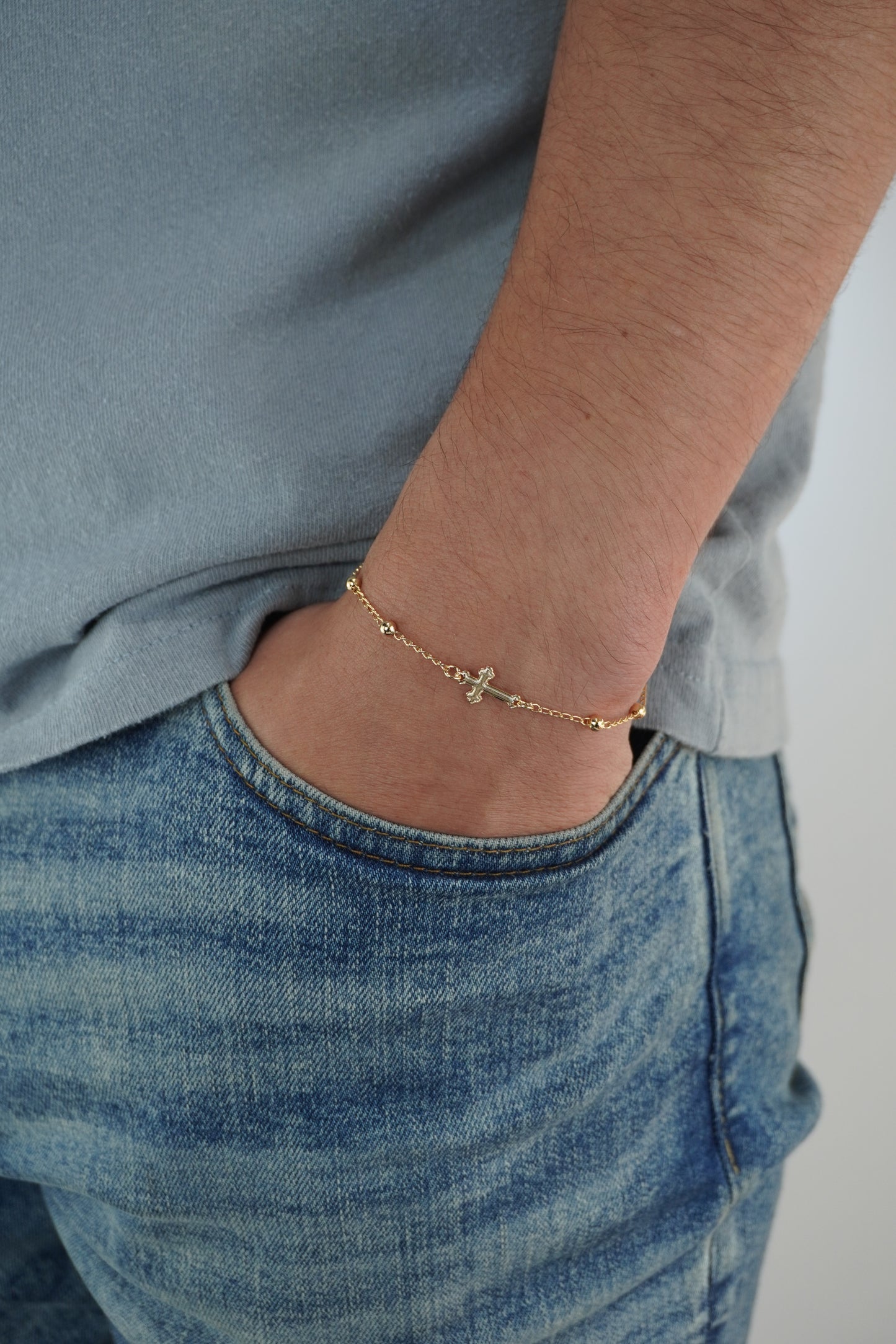 Pulsera Bilbao Balin 3MM & Cruz Latina 18CM + Extensor