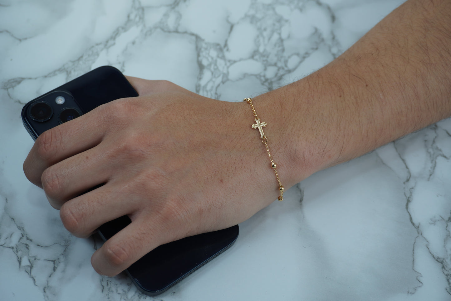 Pulsera Bilbao Balin 3MM & Cruz Latina 18CM + Extensor