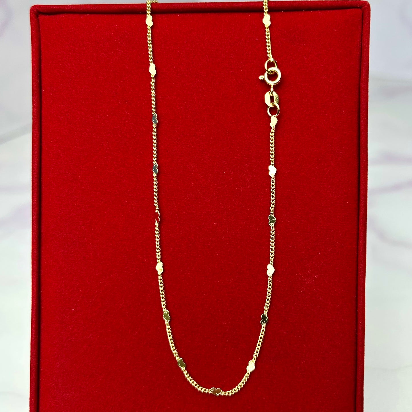 Cadena Tejido Cubana Corazón 1.5 mm x 45 cm