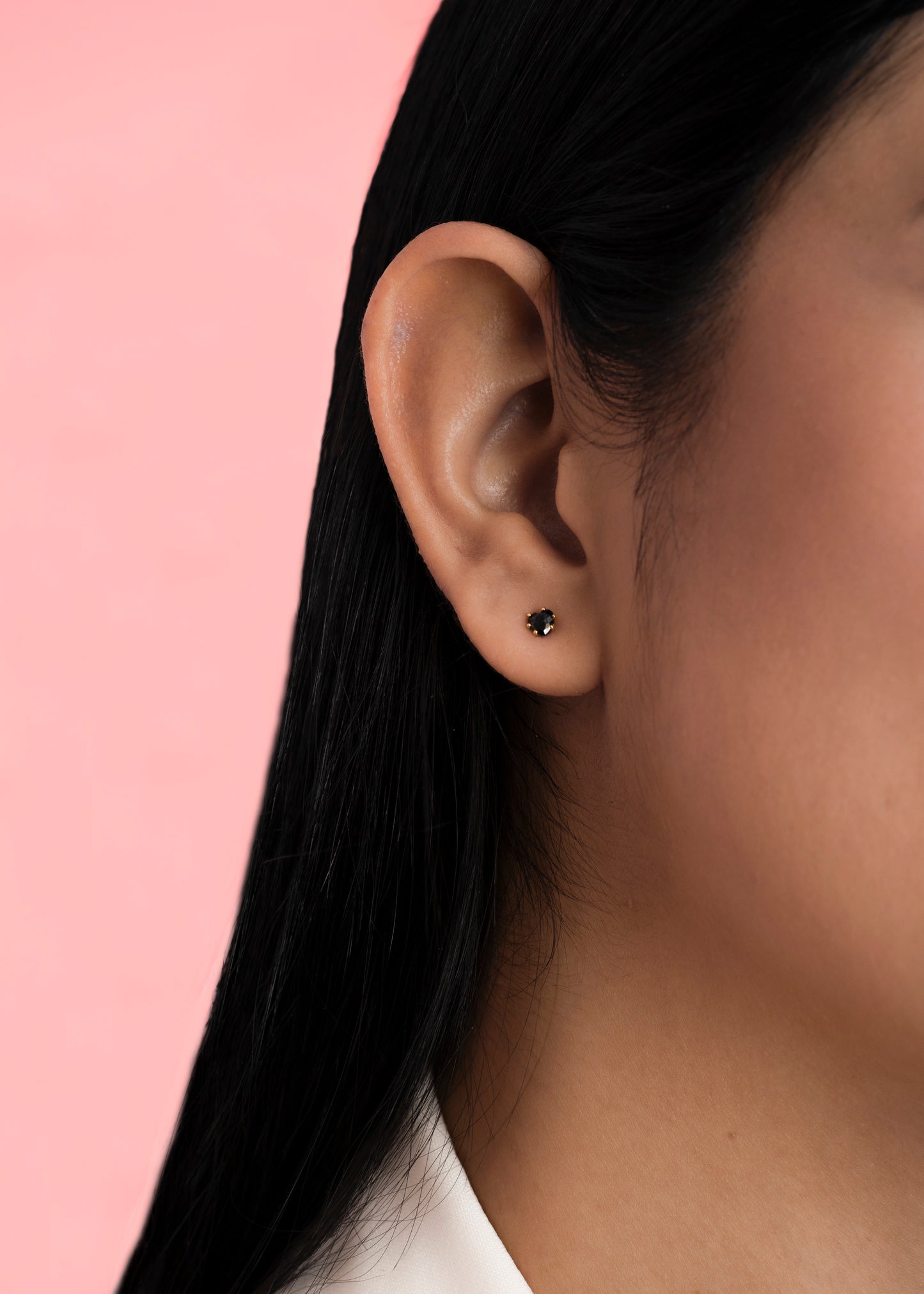 Arete Topo Circonia Corazón NEGRO