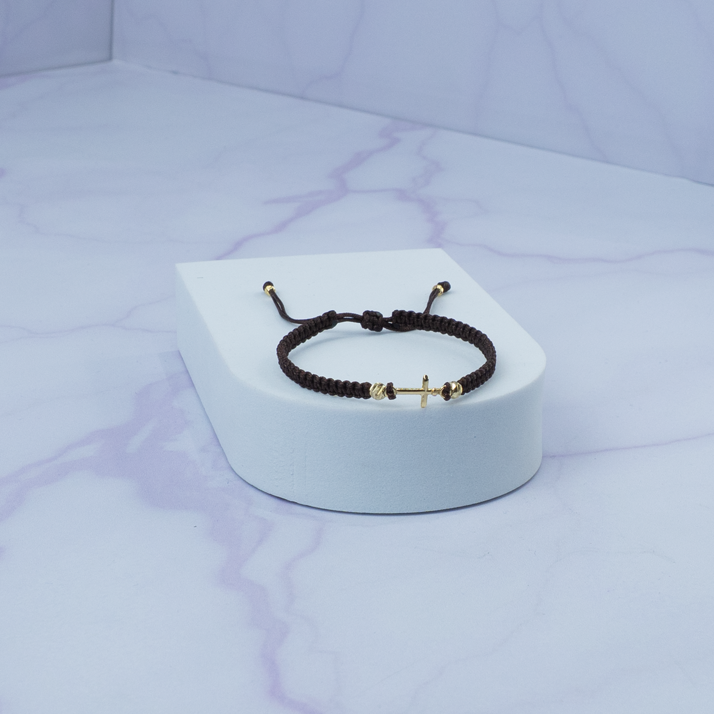 Pulsera Tejida Con HRJ Cruz Balin Italy Oro Laminado 18K CF