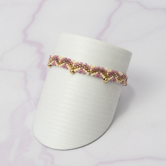 Pulsera Full Miyuki Corona Balin Liso Dorado Oro Laminado 18k LL, BG