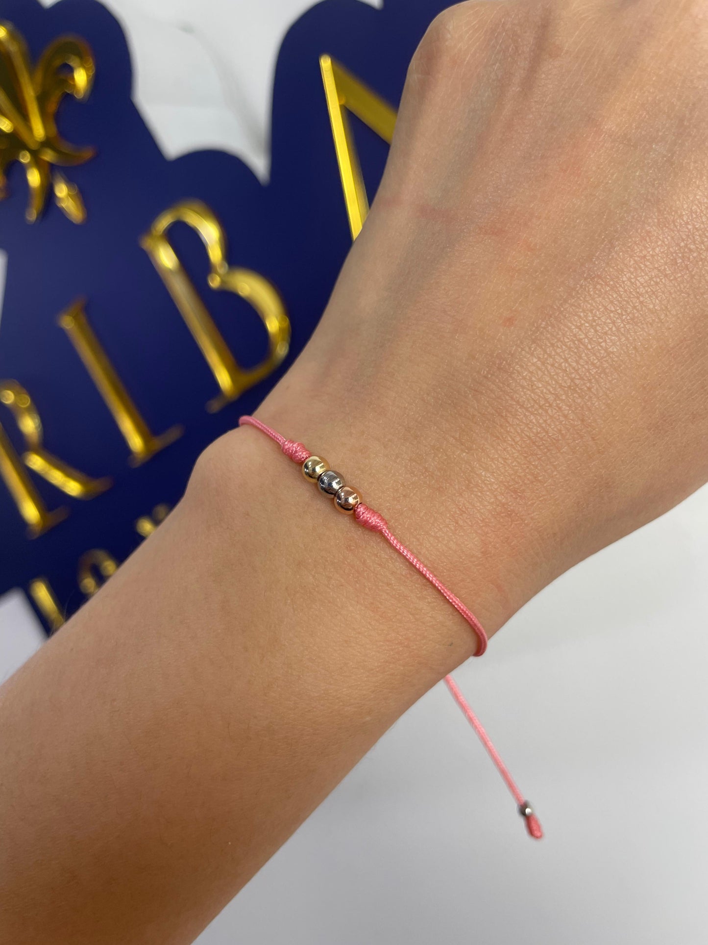 Pulsera 3 Oros Especial en HiloOro Laminado 18 K Rosa