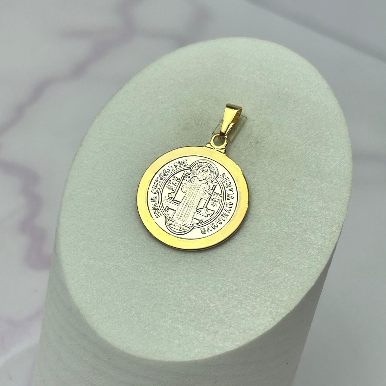 Dije Medalla San Benito Bicolor 20x30mm
