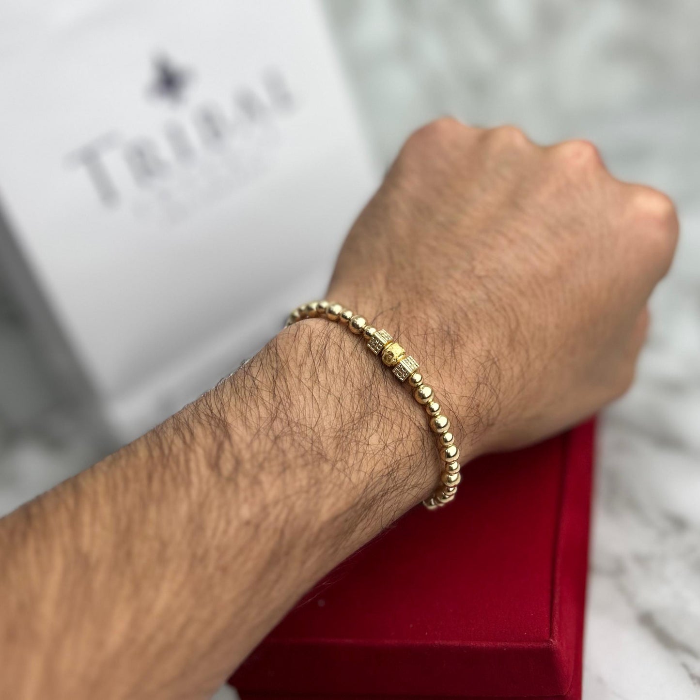 Pulsera Full Balin Liso, Diamantado con Herraje Nexus cristal Oro Laminado 18 K NG