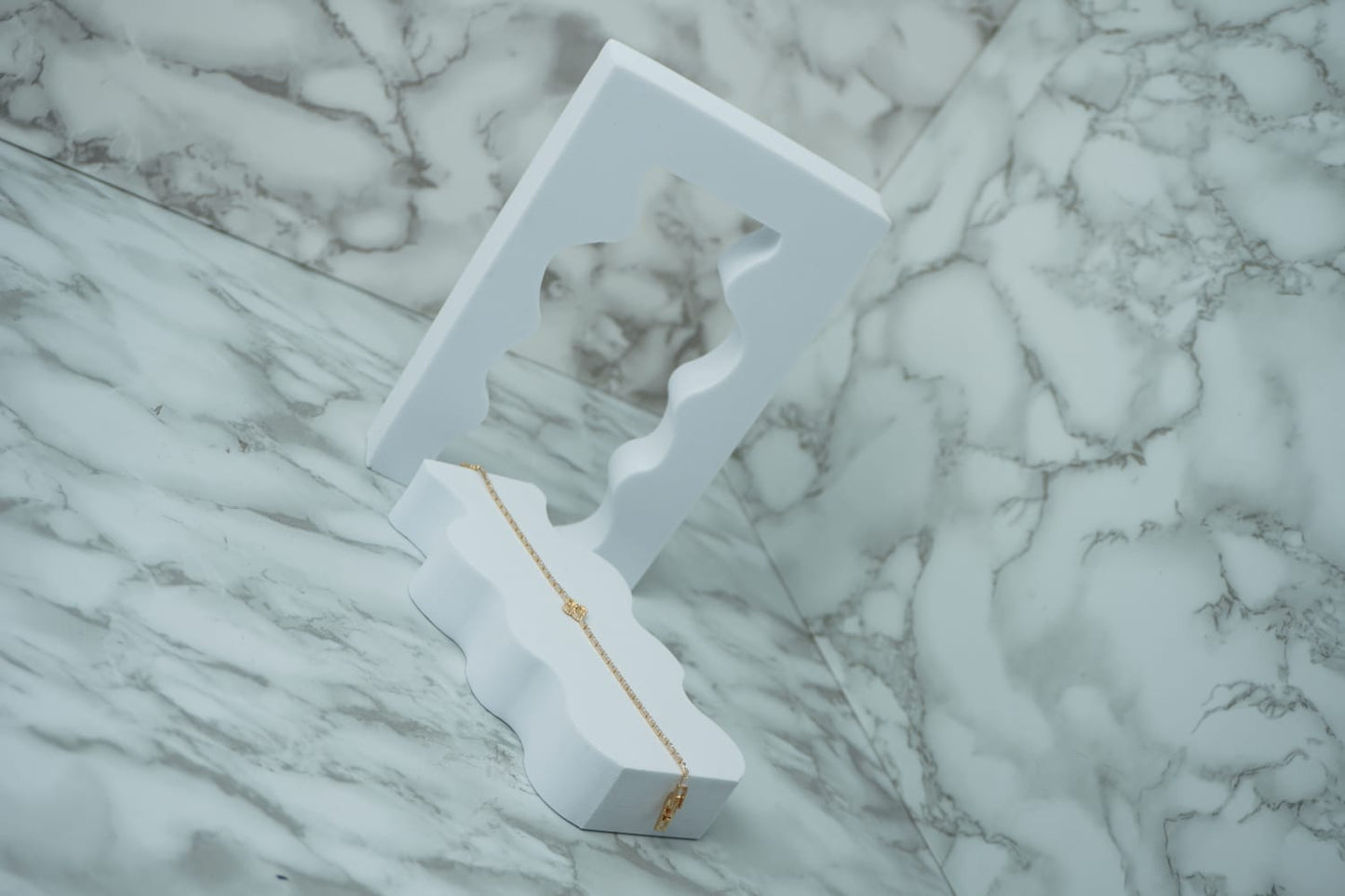 Pulsera Tipo Tennis Baguette Centro Tipo Van Cleff Circones Cristal 18 cm