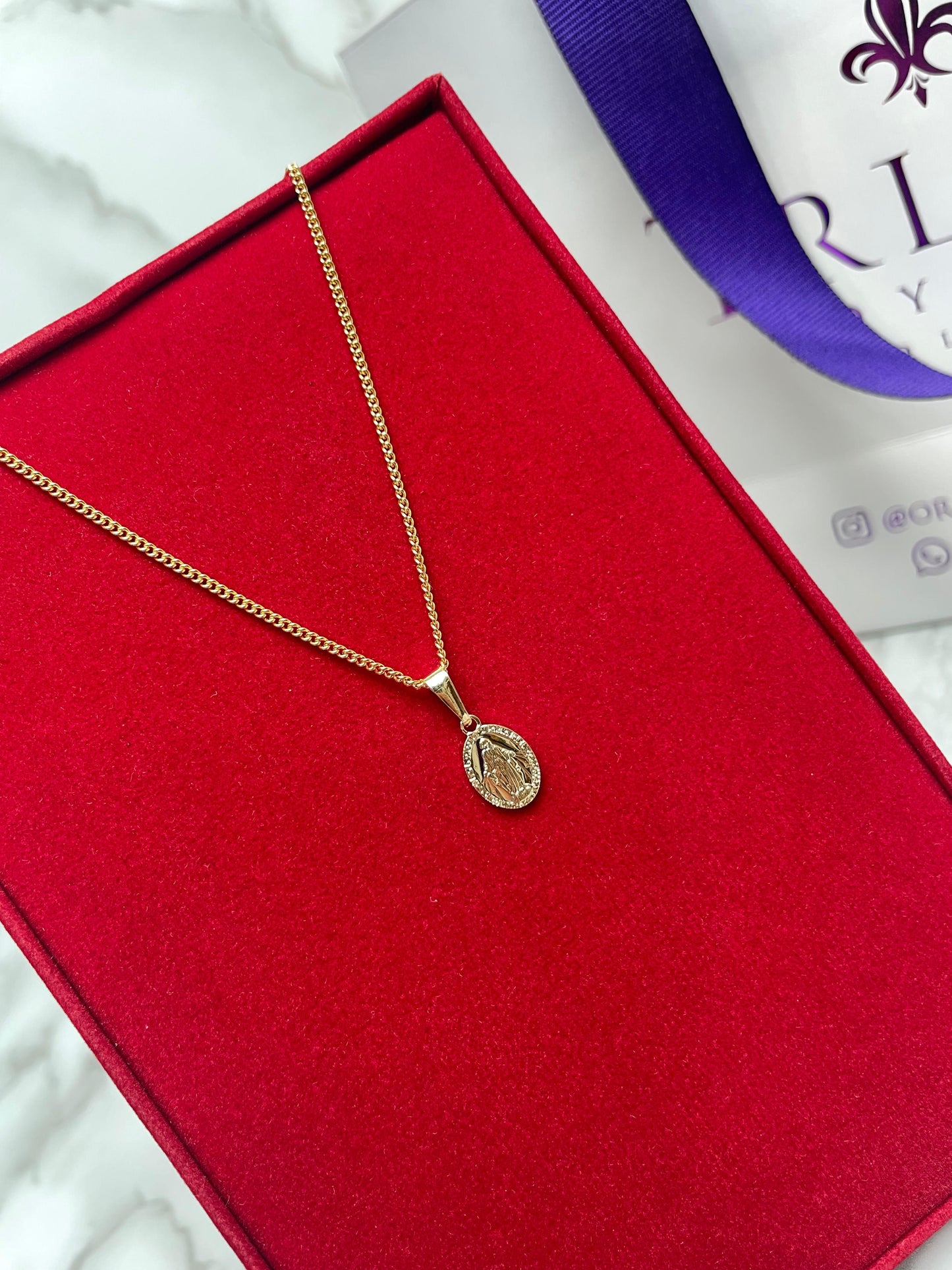 Dije Medalla Milagrosa Remarcada 10x6mm