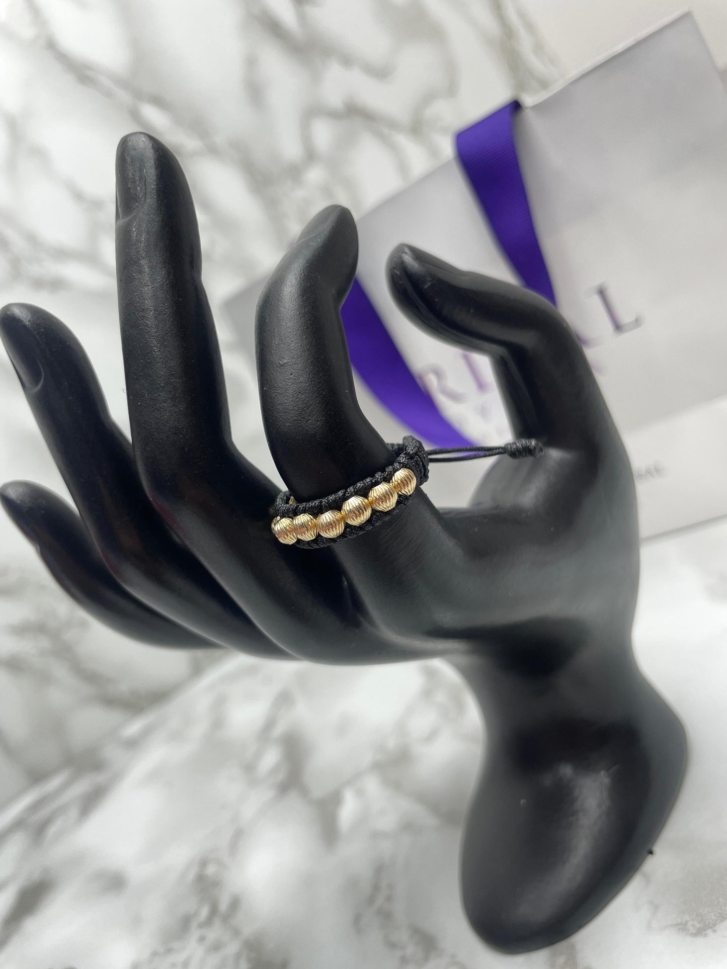 Anillo Tejido Balin Farol Oro Laminado 18 K NG
