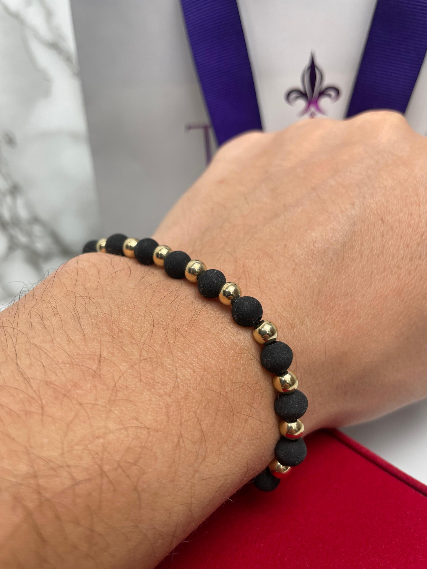 Pulsera Tejida Full Balin LD, Neopreno Oro Laminado 18 K NG