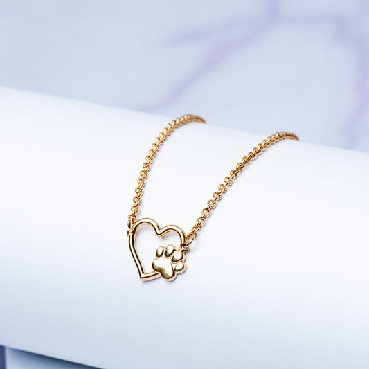 Pulsera Belcher Dije Corazón & Huella 19cm