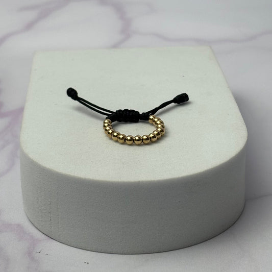 Anillo Tejido Balin Liso Oro Laminado 18 k Ng