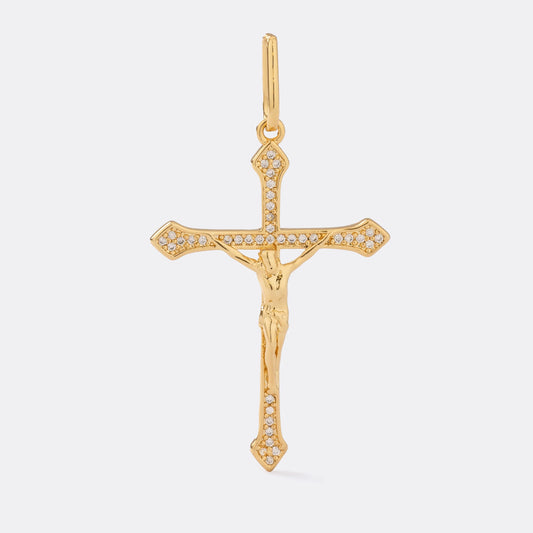 Dije Cruz Cristo Circonias 4 cm