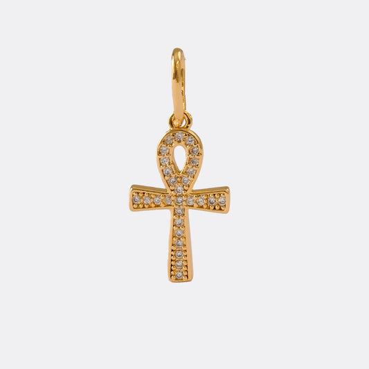 Dije Cruz Ankh circones cristal