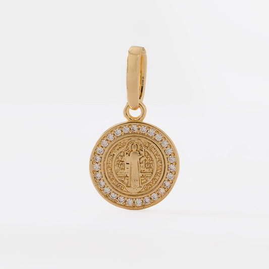 Dije San Benito Redondo Circones Cristal