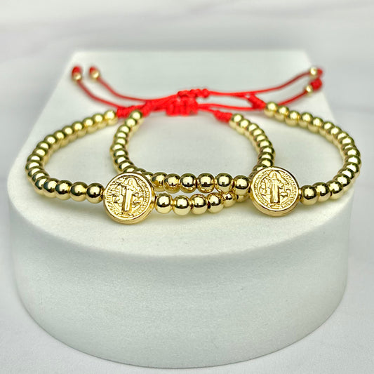 Combo: Pulseras Full Balin Liso Hrj San Benito Remarcado OL18K RJ