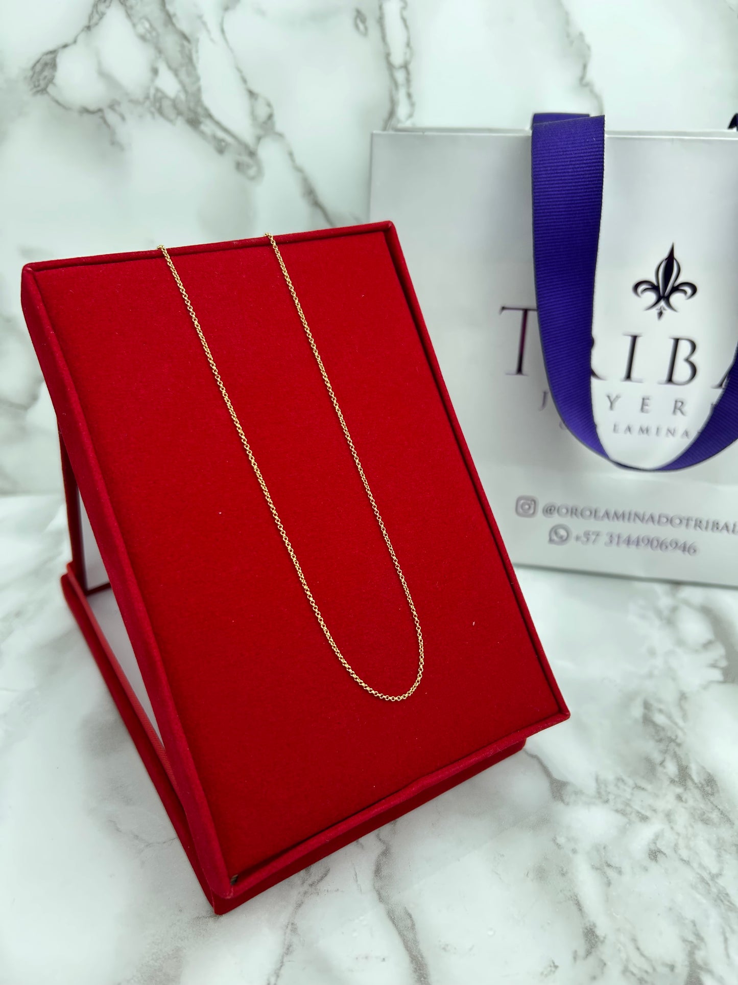 Cadena Argolla  Eslabon Volga 1MM 45CM