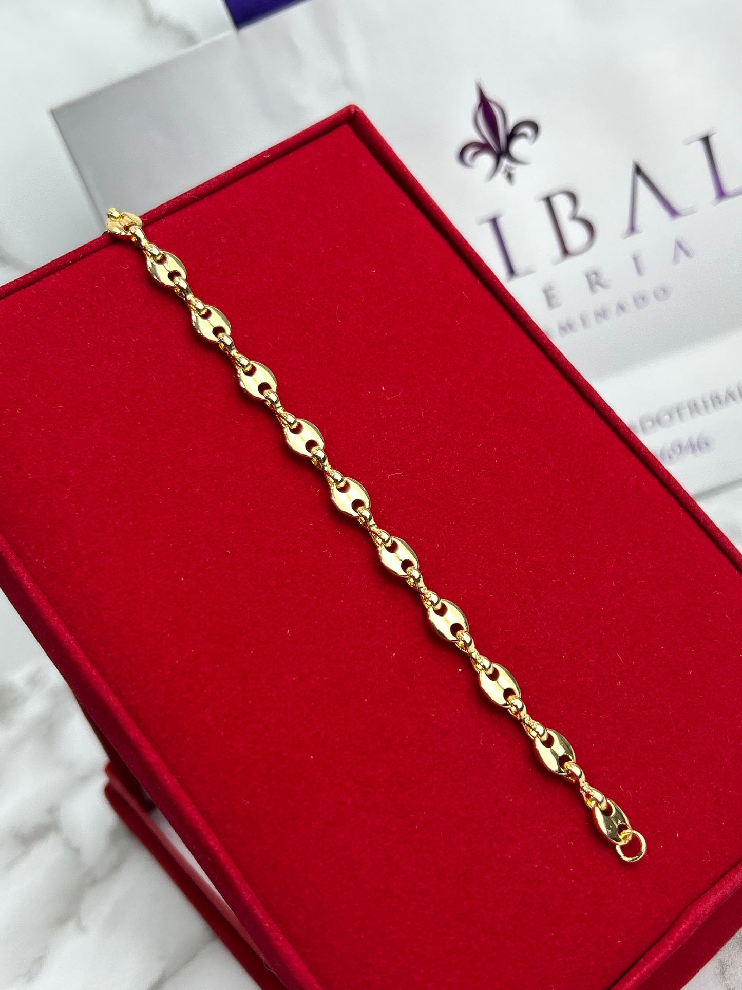 Pulsera Tejido Gucci Gruesa 6 mm y 20 cm