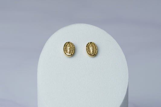 Arete Tipo Topo Virgen de Guadalupe 9 mm Remarcado