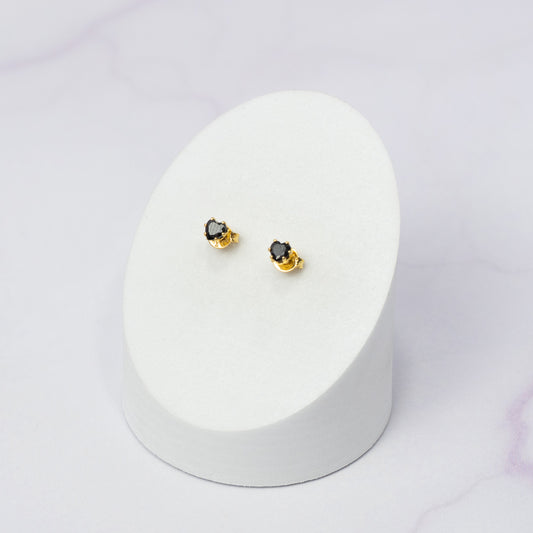 Arete Topo Circonia Corazón NEGRO