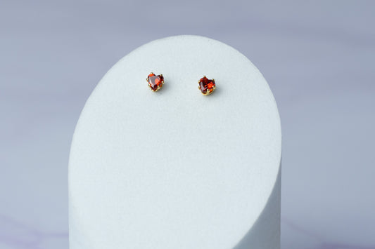 Arete Topo Circonia Corazón ROJO