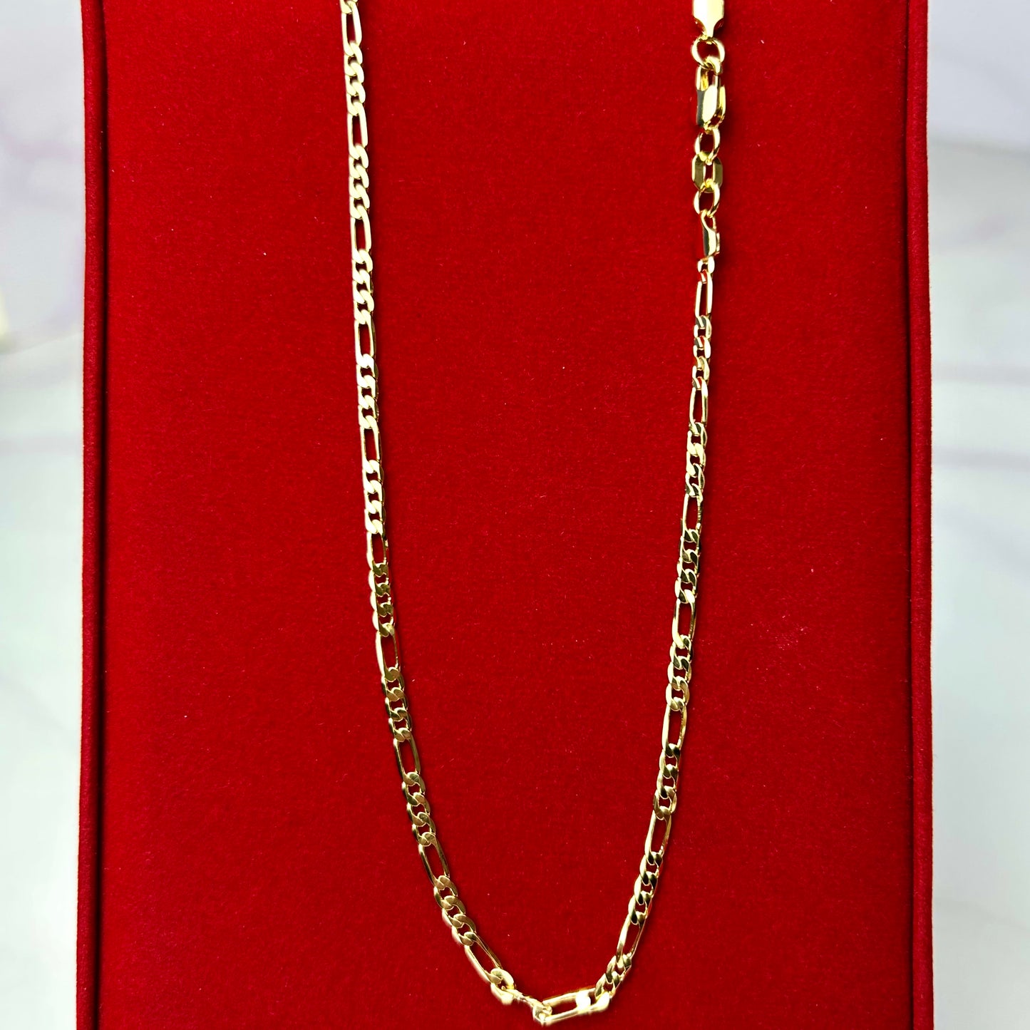 Cadena Tejido Tipo Cartier o 3x1 plana 2.5 mm x 45 cm