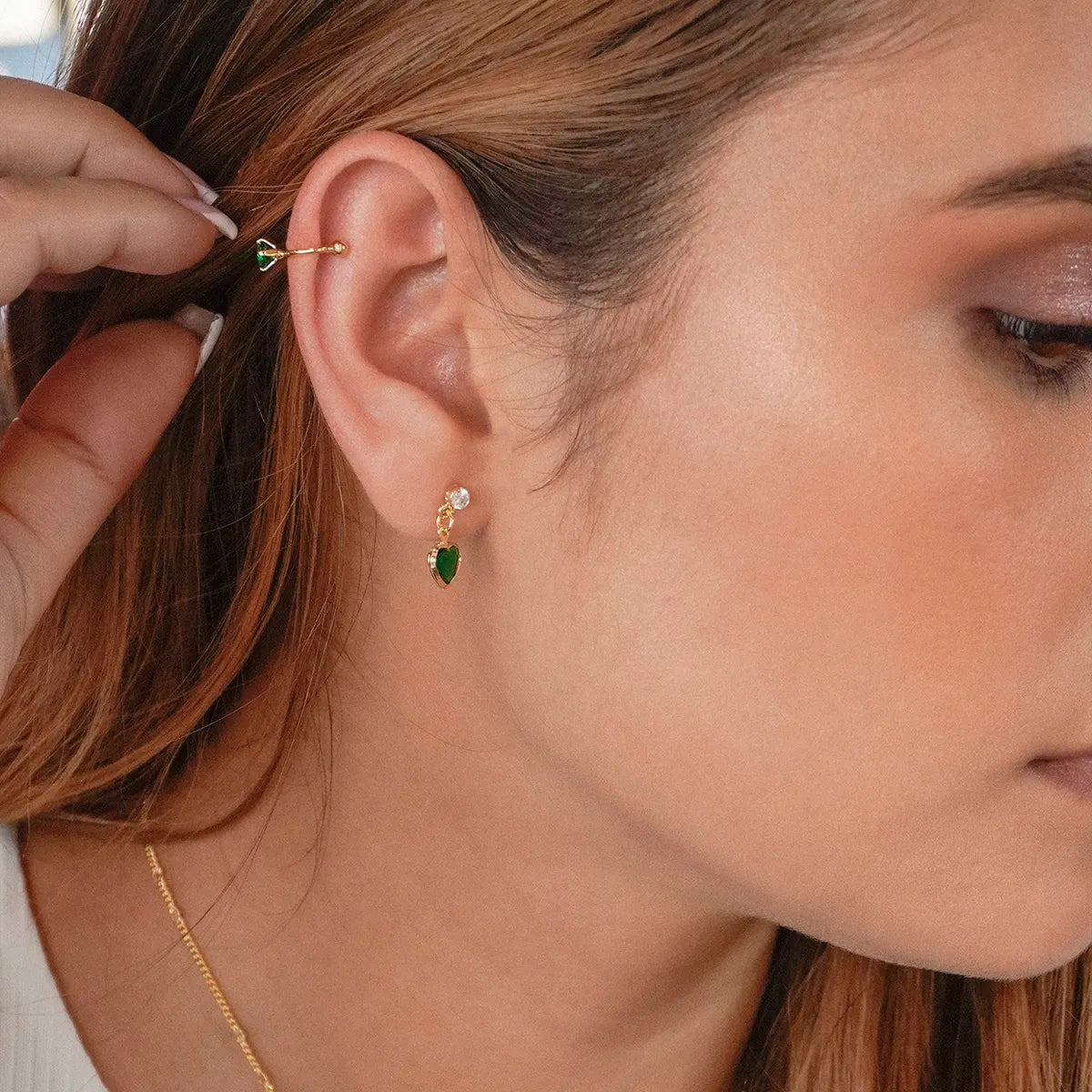 Arete pearcing fake Verde