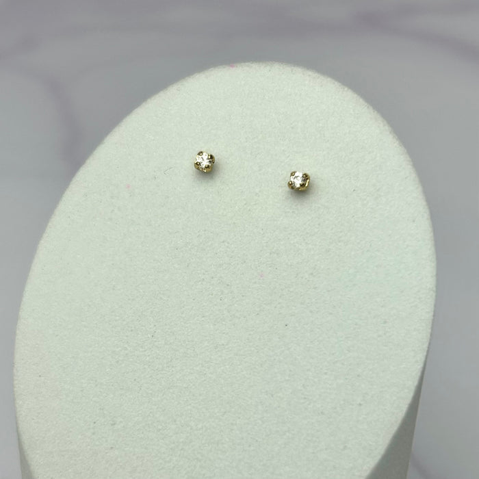 Arete Tipo Topo Chispa Cristal 2 mm