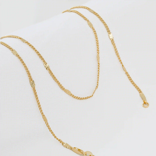 Cadena Cubana con Destellos Punteras 45 cm