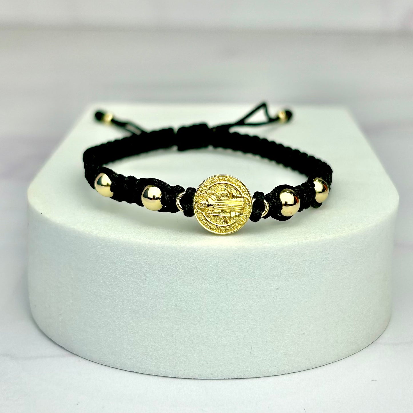 Pulsera Tejida Balin Liso Recubierto Hrj Vertical San Benito OR18K NG