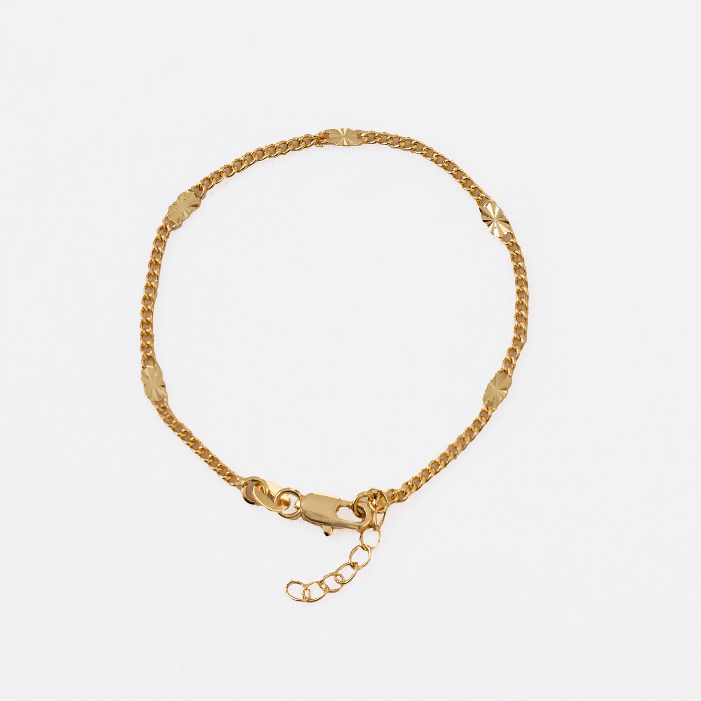 Pulsera Cubana con Destellos 16cm + extensor