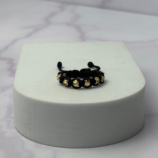 Anillo Tejido Balin Italiano Recubierto Oro Laminado 18 k Ng