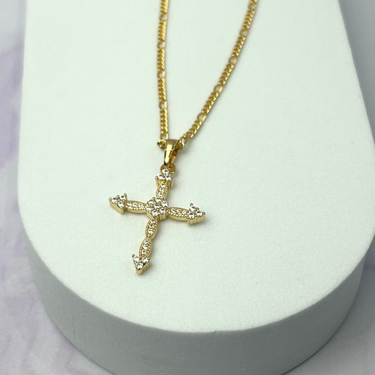 Dije Cruz Circones Cristal 28 mm