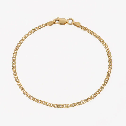 Pulsera Cubana Cruzada con un ancho de 2.4 mm y un largo de 19.5 cm