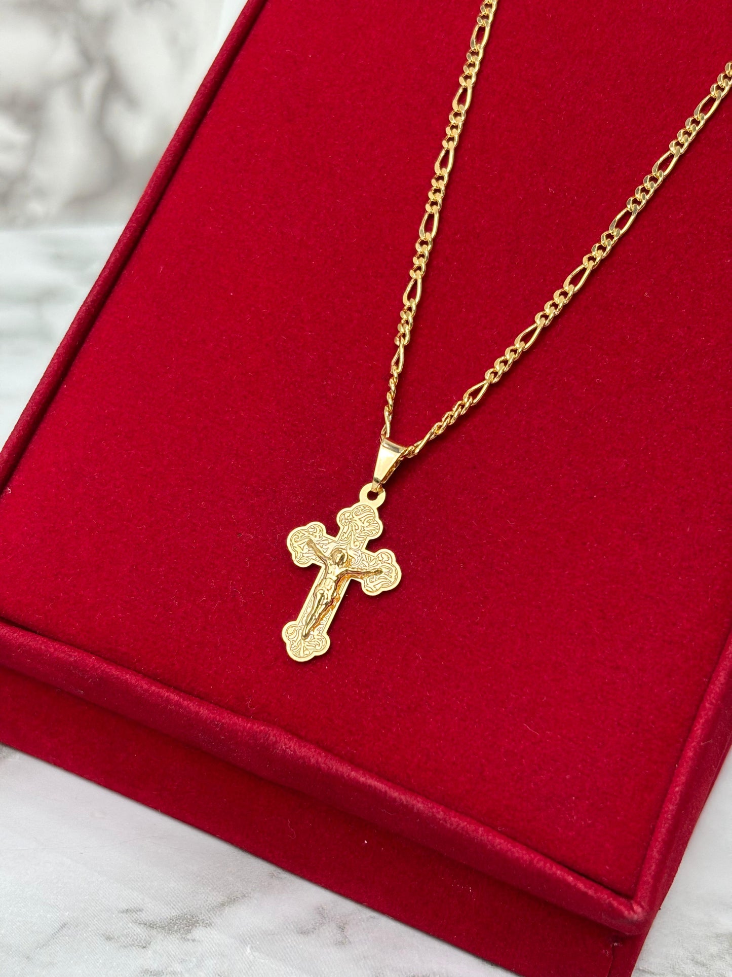 Dije Cruz Cristo Trebolado 28*14.7mm