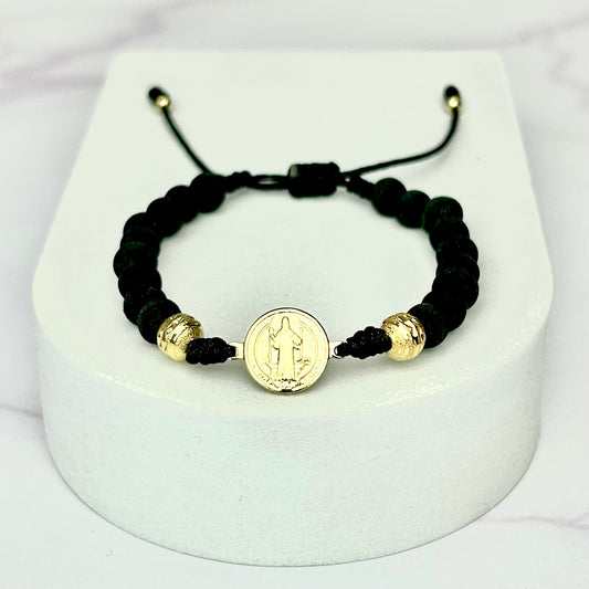 Pulsera Full Balin Neopreno, Diamantado HRJ San Benito OC Oro Laminado 18 k NG